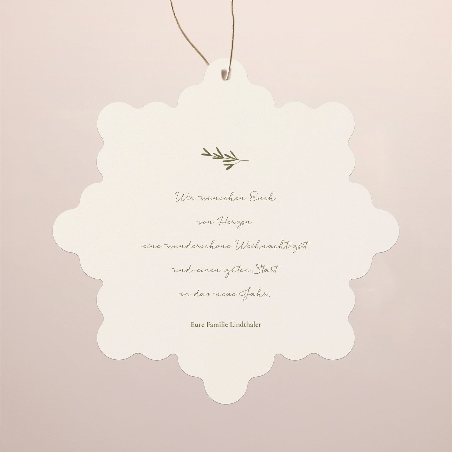 Carte de Noel Fin d'année Flocon à suspendre Esprit de noël II photo N° 2