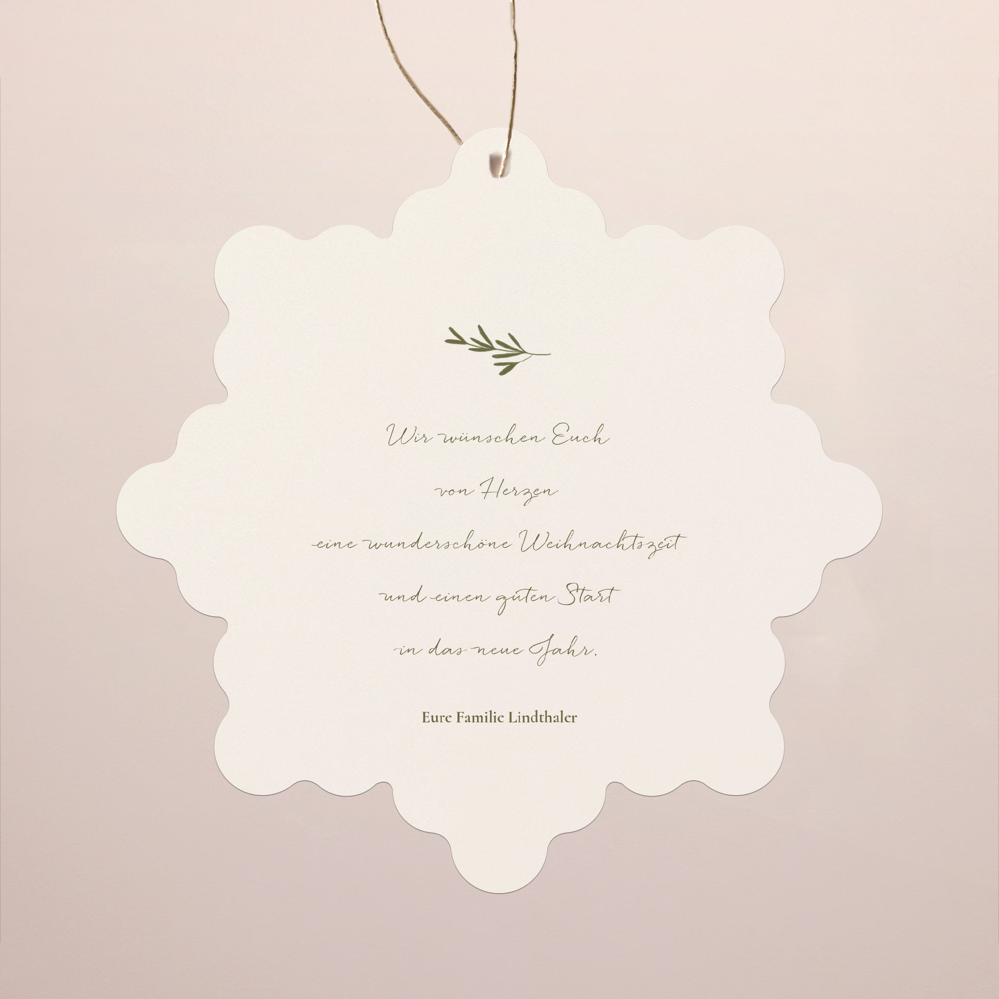 Carte de Noel Fin d'année Flocon à suspendre Esprit de noël II photo N° 2