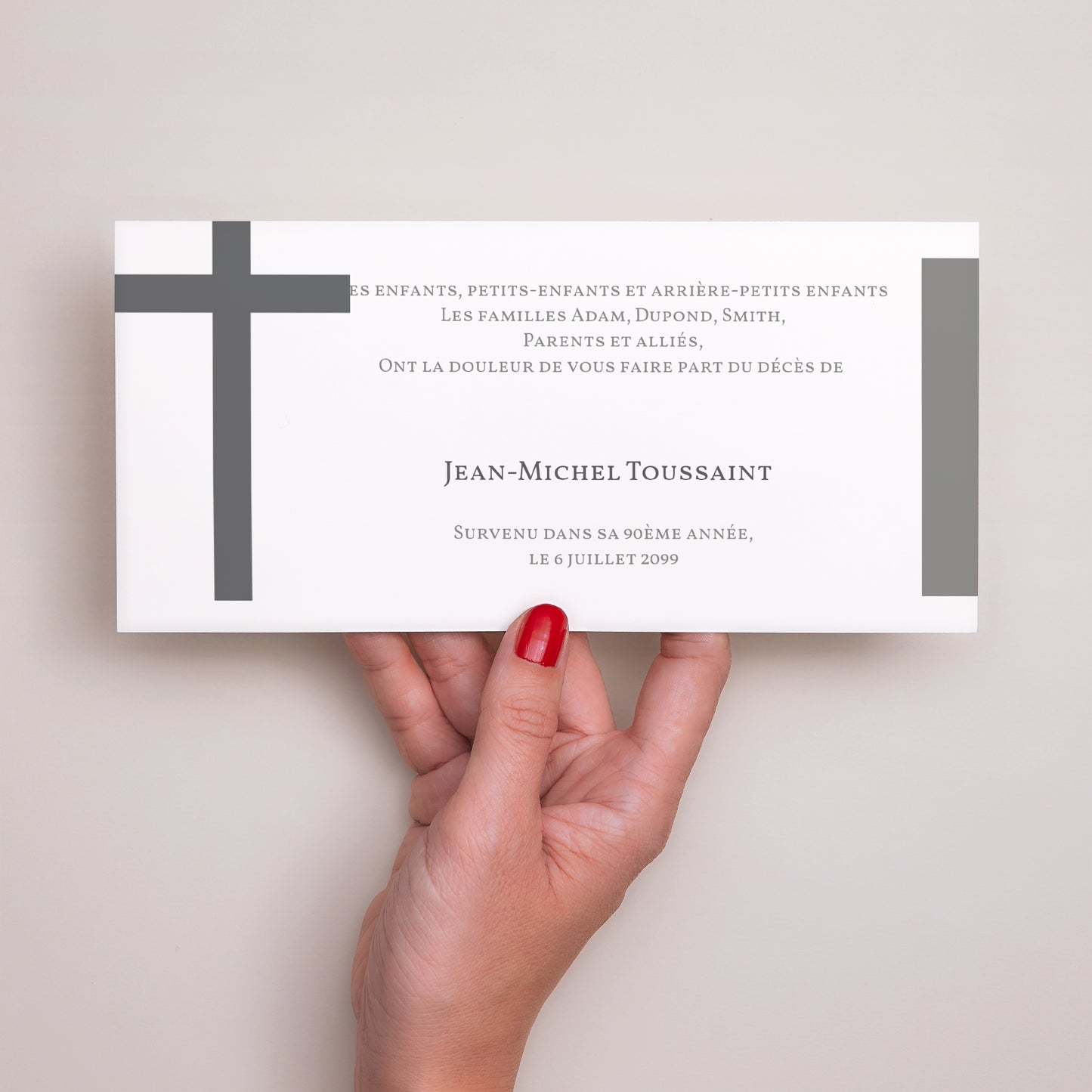 Faire-part Décès Panoramique paysage La croix endeuillée photo N° 3