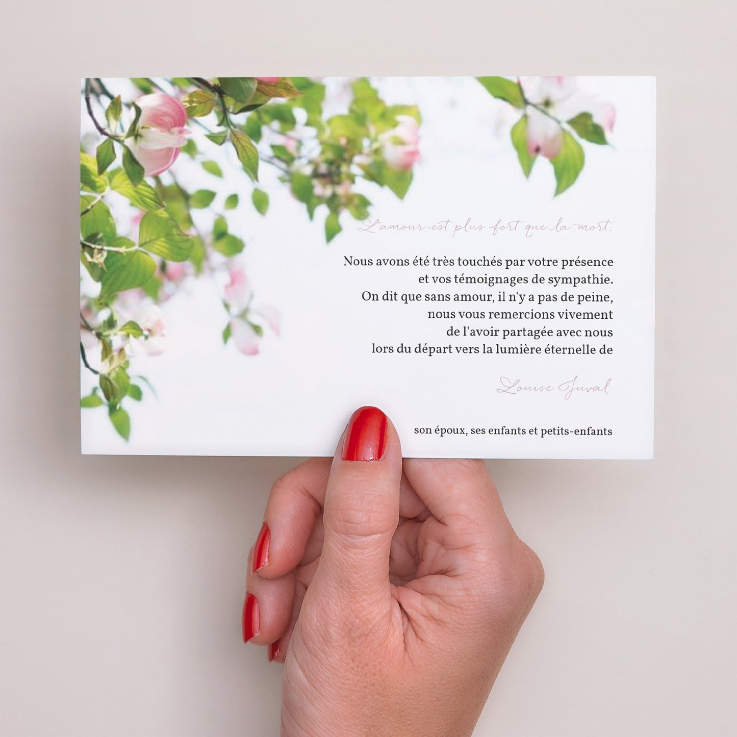 Remerciements Décès Paysage Roses immortelles photo N° 3