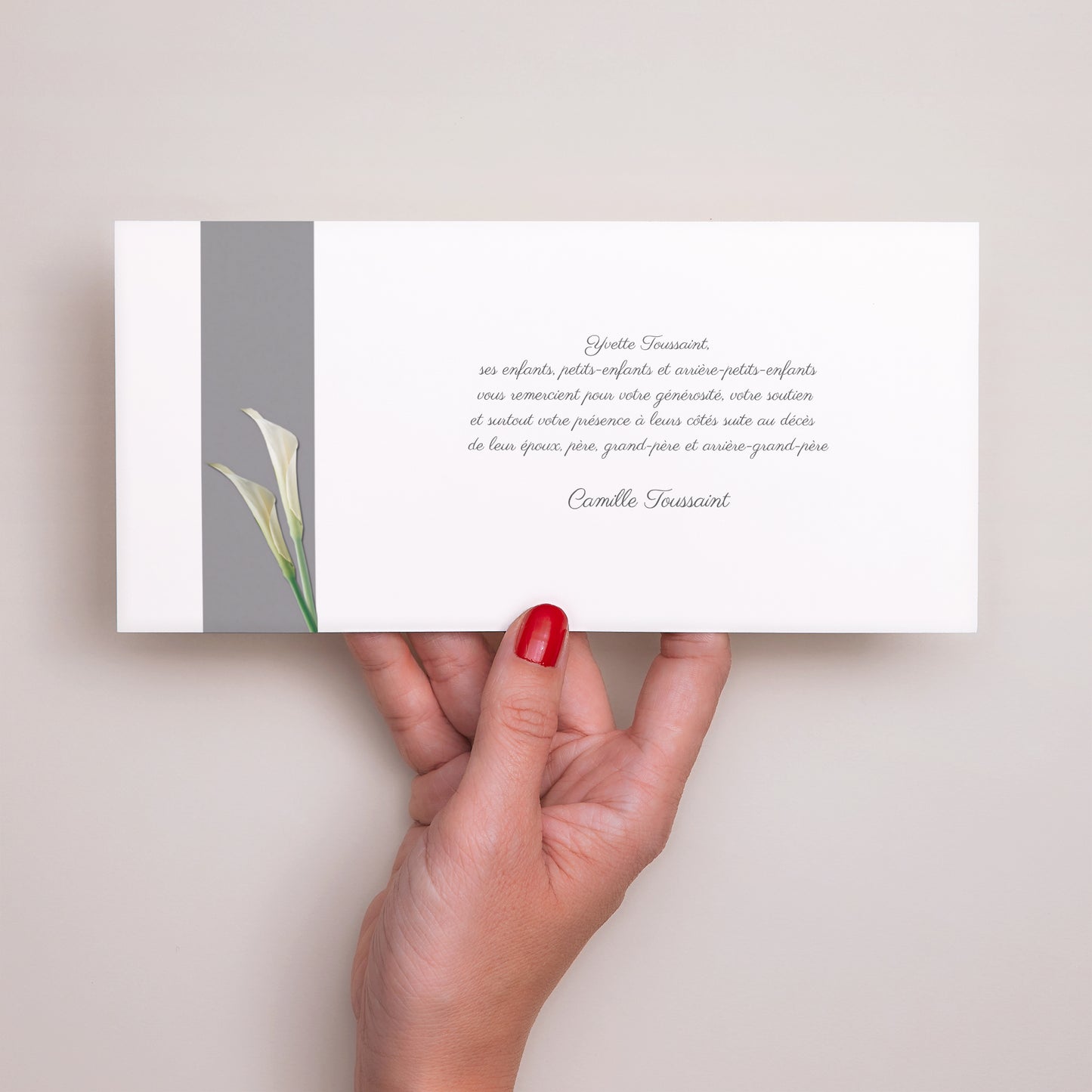 Faire-part Décès Panoramique paysage Arums endeuillés photo N° 3