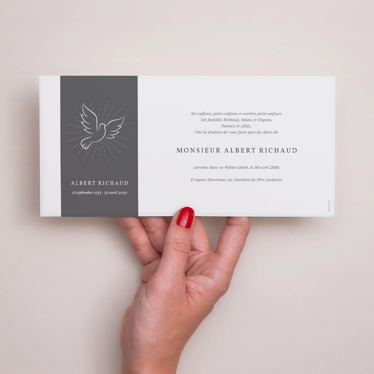 Faire-part Décès Panoramique paysage Pax photo N° 3