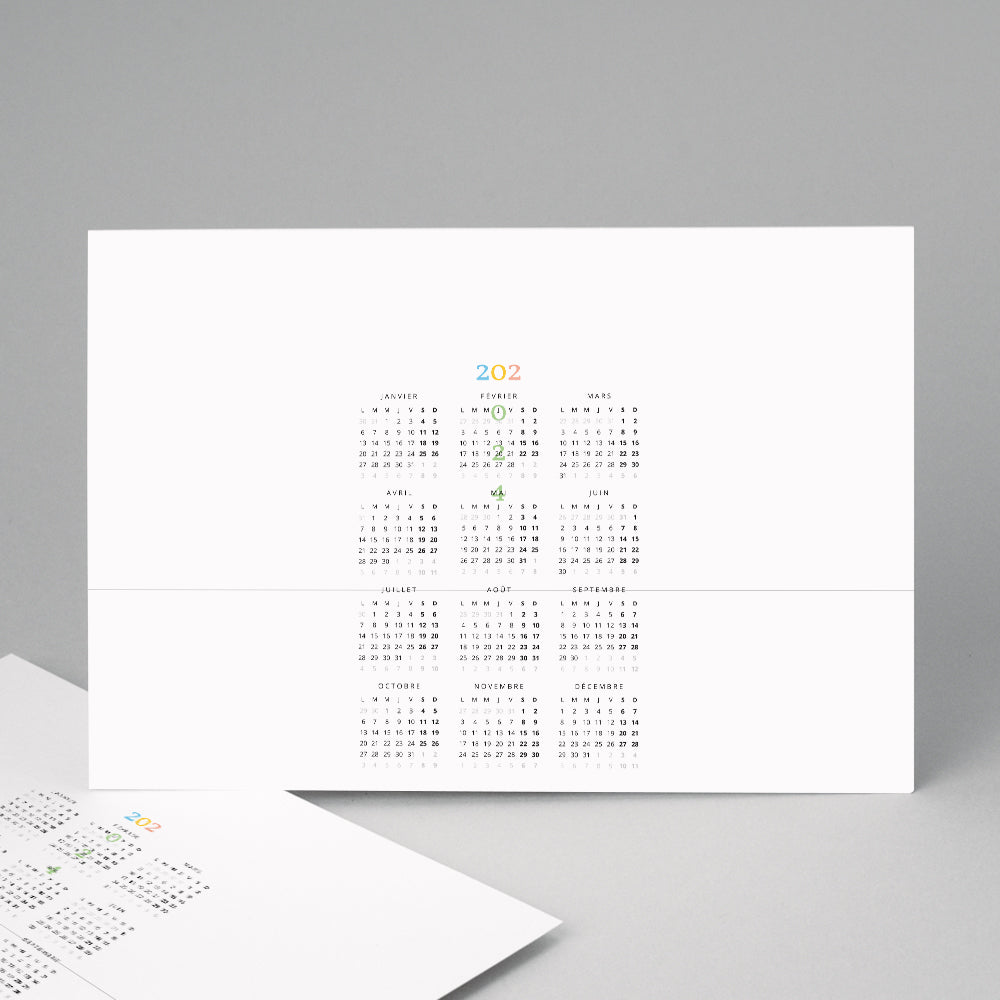 Calendrier Fin d'année Monopage paysage Arc-en-ciel de couleurs photo N° 2