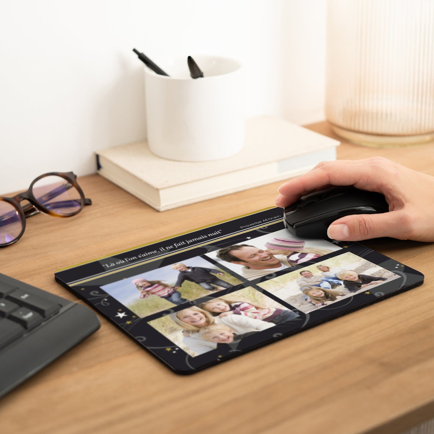 Tapis de souris Objets Rectangle Nuit d'hiver en plein ciel photo N° 2