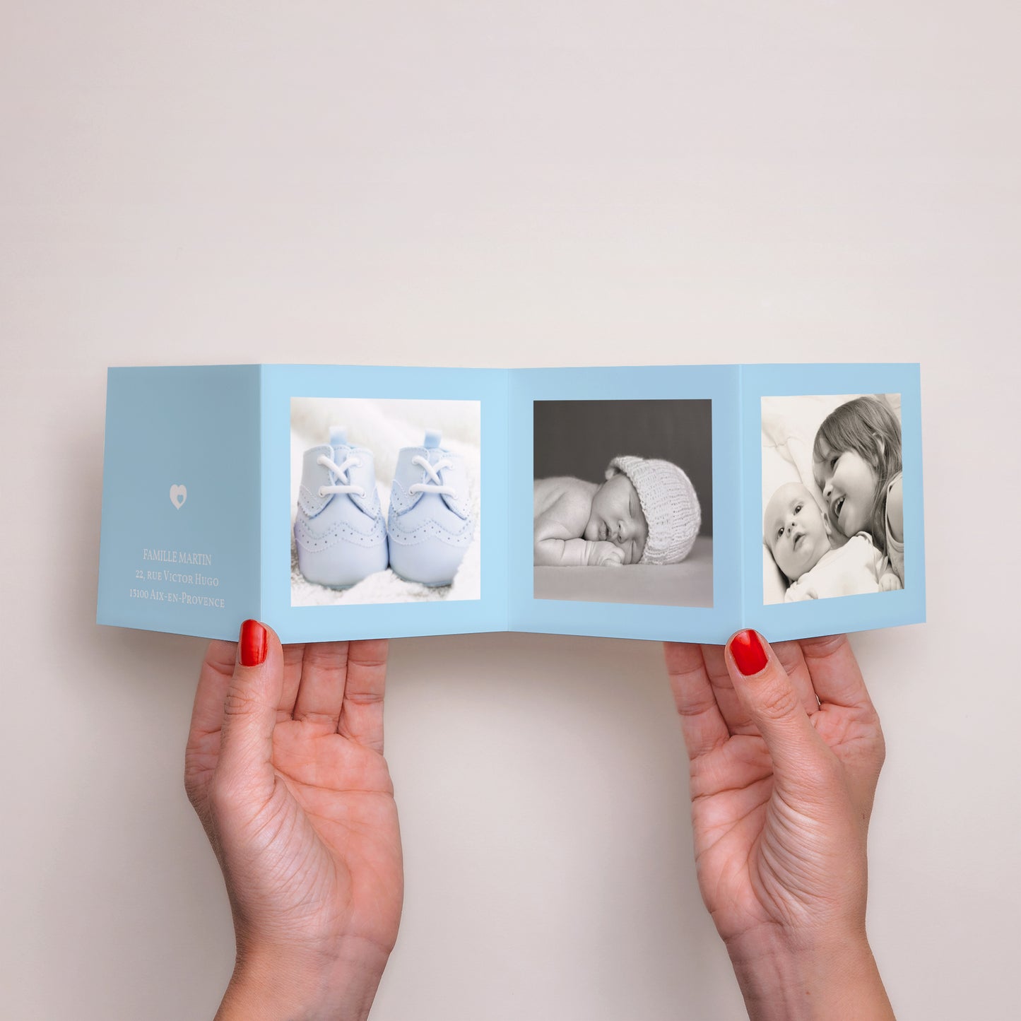 Faire-part Naissance Accordéon Ma Naissance - Bleu photo N° 3