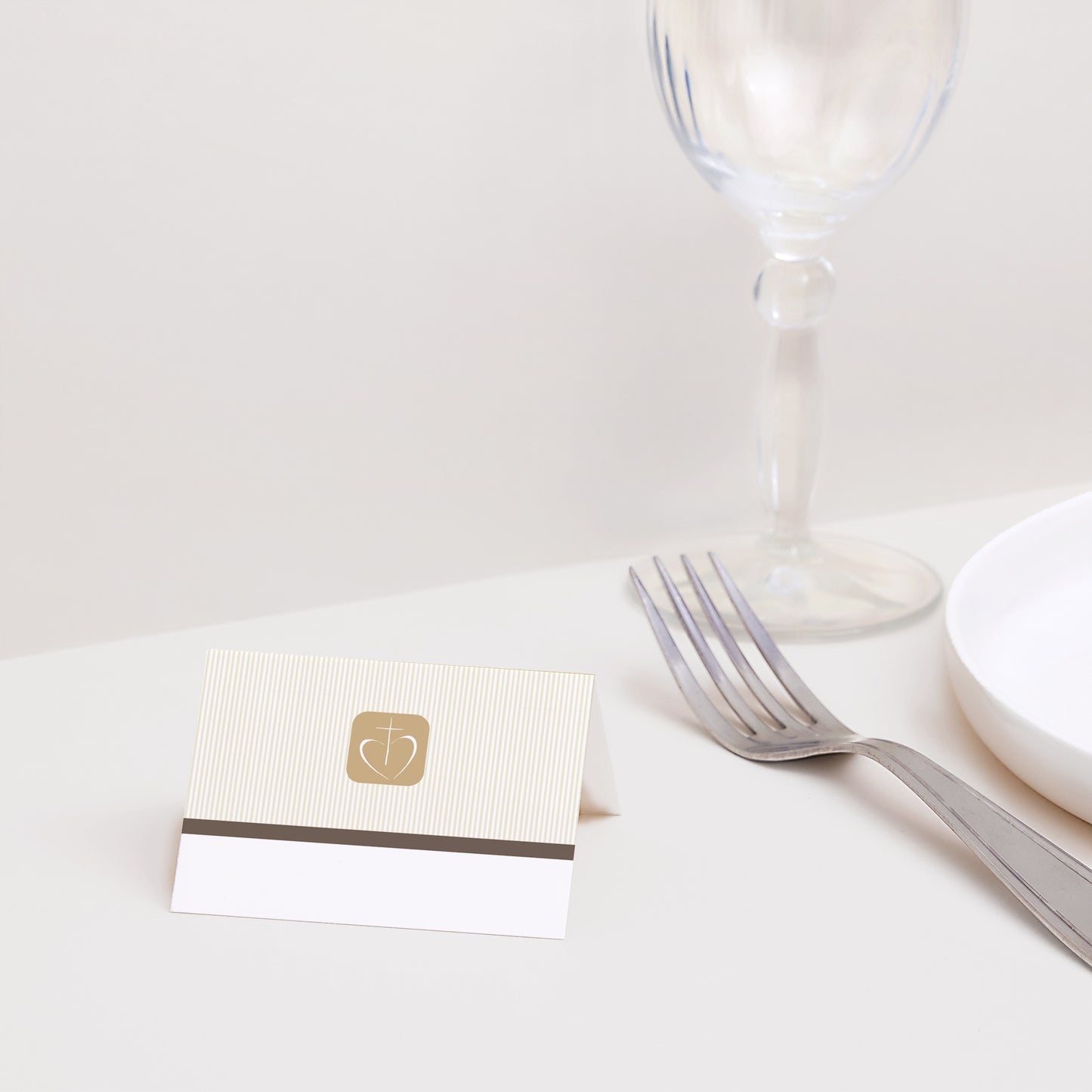 Marque-place Communion 2 volets Communion, Profession de foi - beige photo N° 2