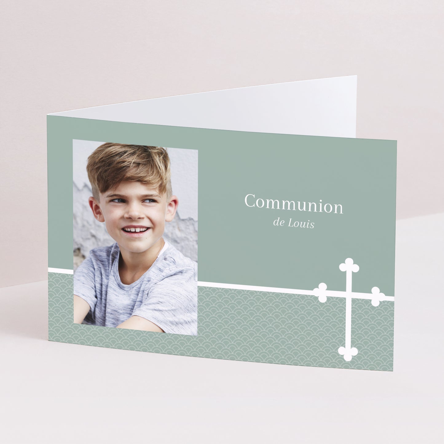 Faire-part Communion Double volet paysage Communion Solennelle photo N° 1