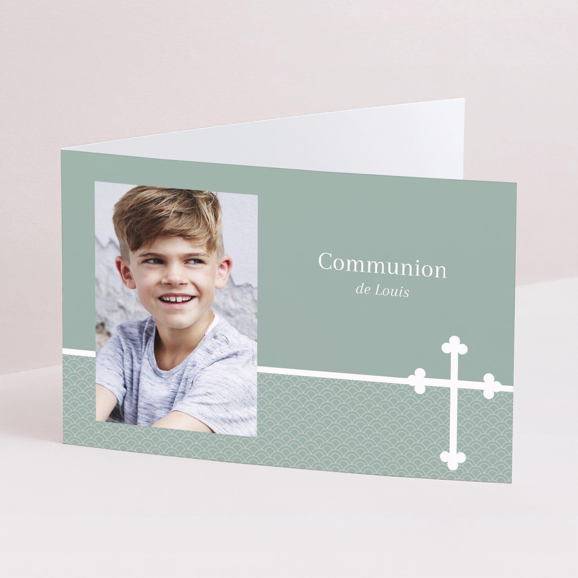 Faire-part Communion Double volet paysage Communion Solennelle photo N° 1