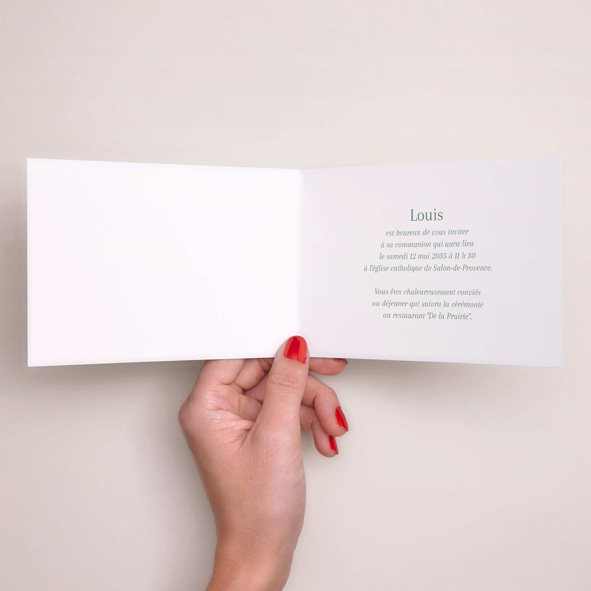 Faire-part Communion Double volet paysage Communion Solennelle photo N° 2