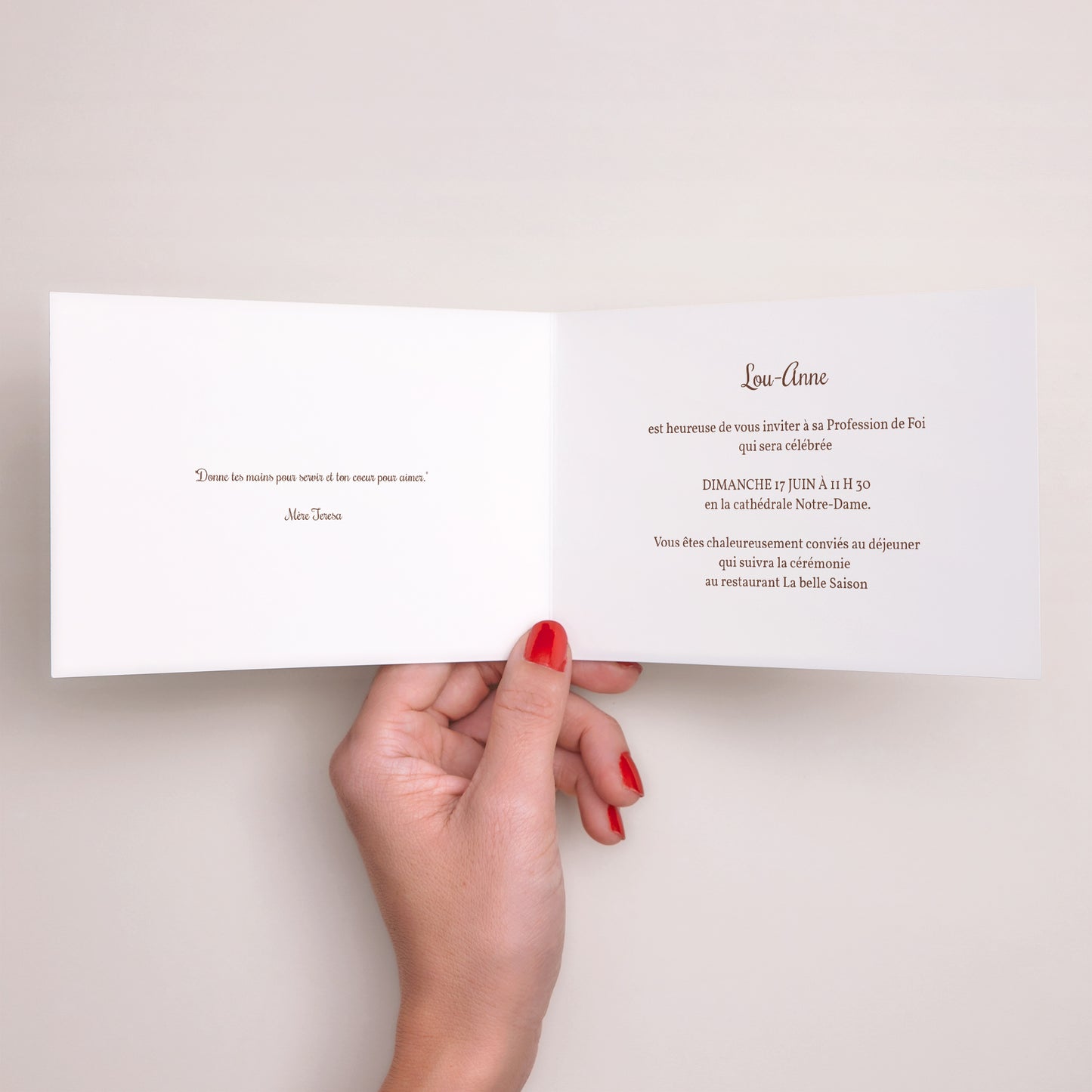 Faire-part Communion Double volet paysage Profession de foi photo N° 2