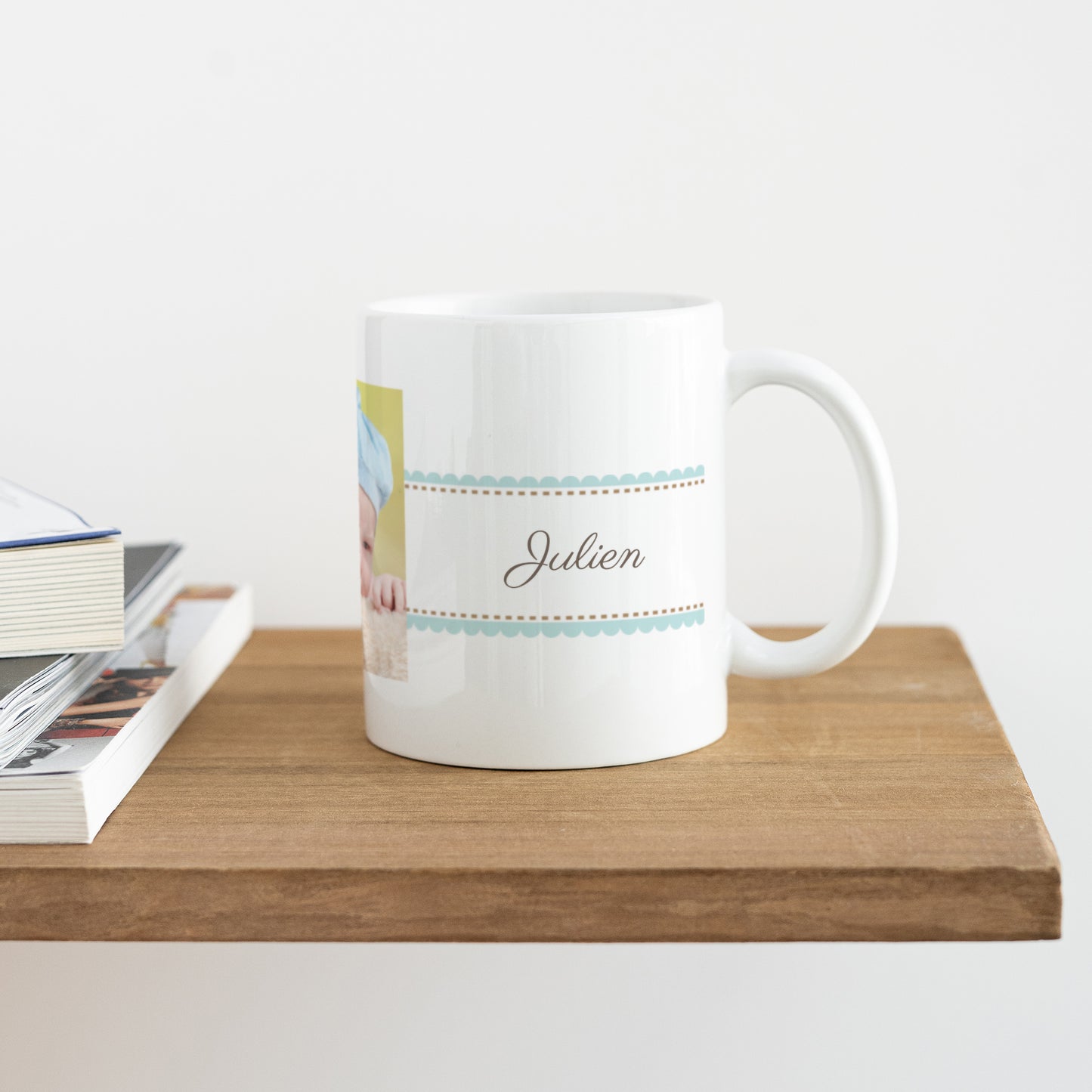 Mug Baptême Blanc Baptême Rétro - Garçon photo N° 4