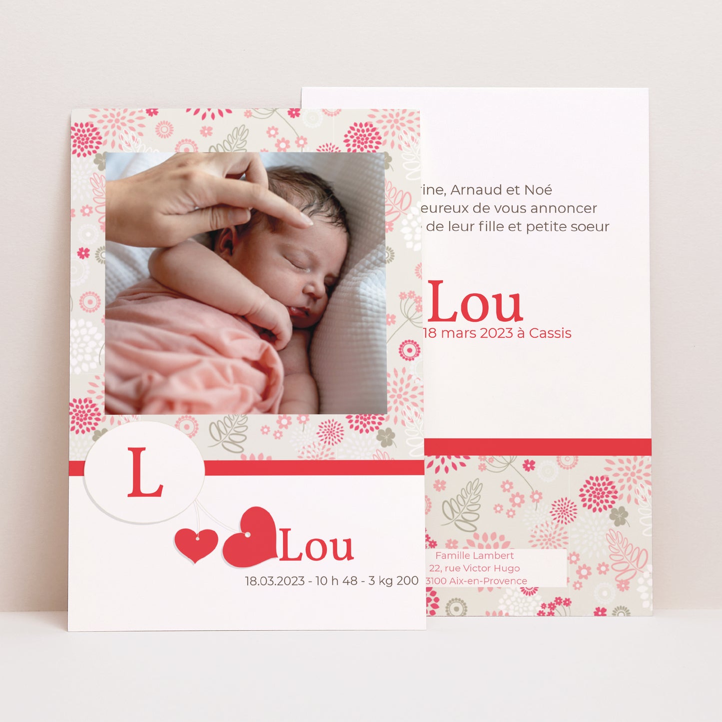Faire-part Naissance Portrait Lou photo N° 1