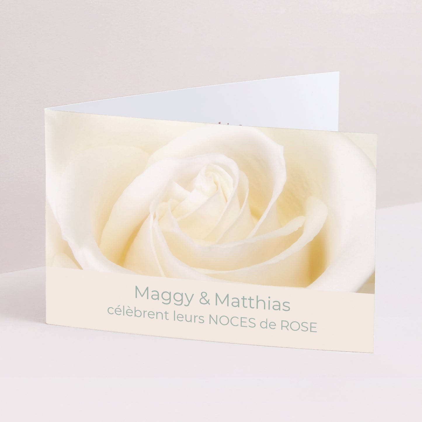 Invitations Anniversaire de mariage Double volet paysage Noces de Rose - 17 ans de Mariage photo N° 1