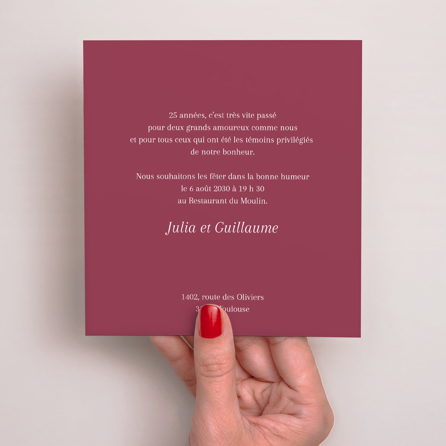 Invitations Anniversaire de mariage Carré Noces photo N° 3