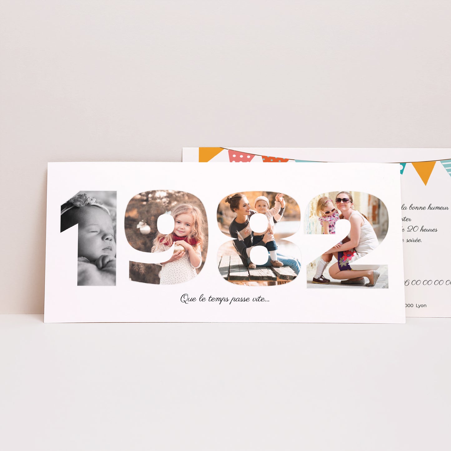 Invitations Anniversaire Adulte Panoramique paysage L'année de Naissance photo N° 1