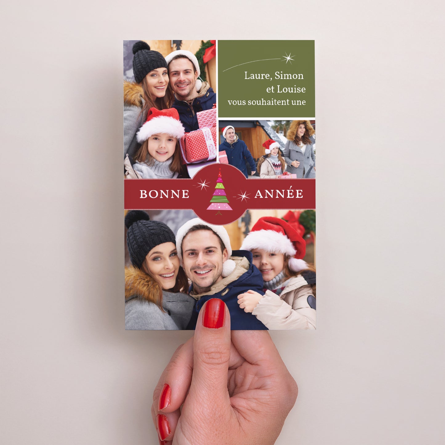 Carte de voeux Fin d'année Portrait Tendance et Unique photo N° 2