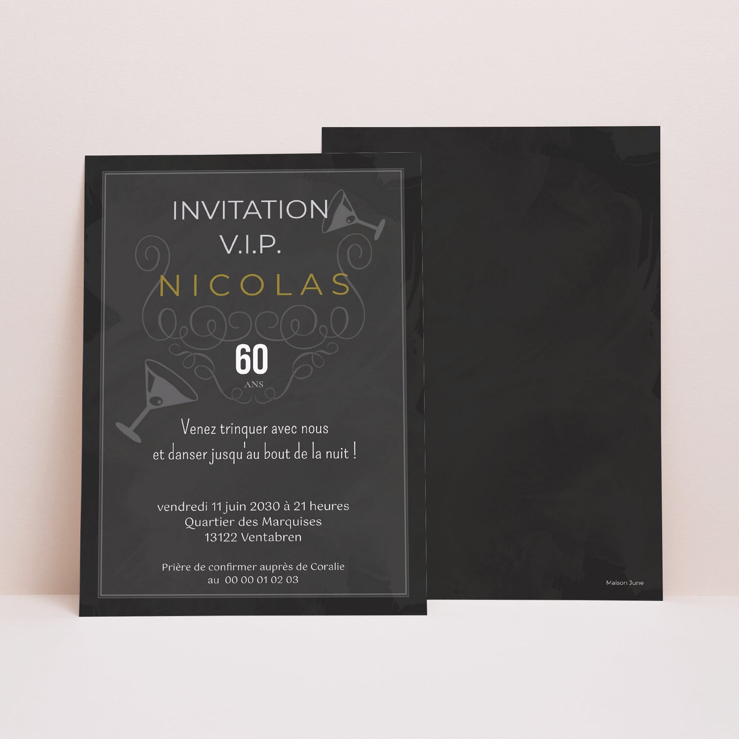 Invitations Anniversaire Adulte Portrait Douce sophistication photo N° 1