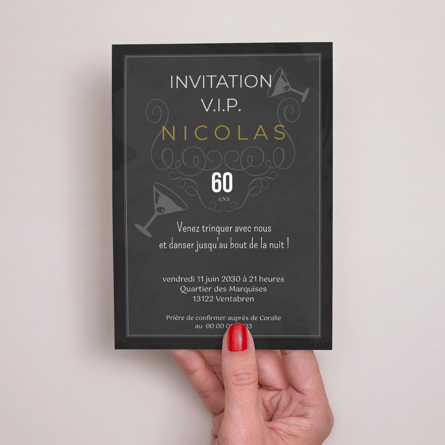 Invitations Anniversaire Adulte Portrait Douce sophistication photo N° 2