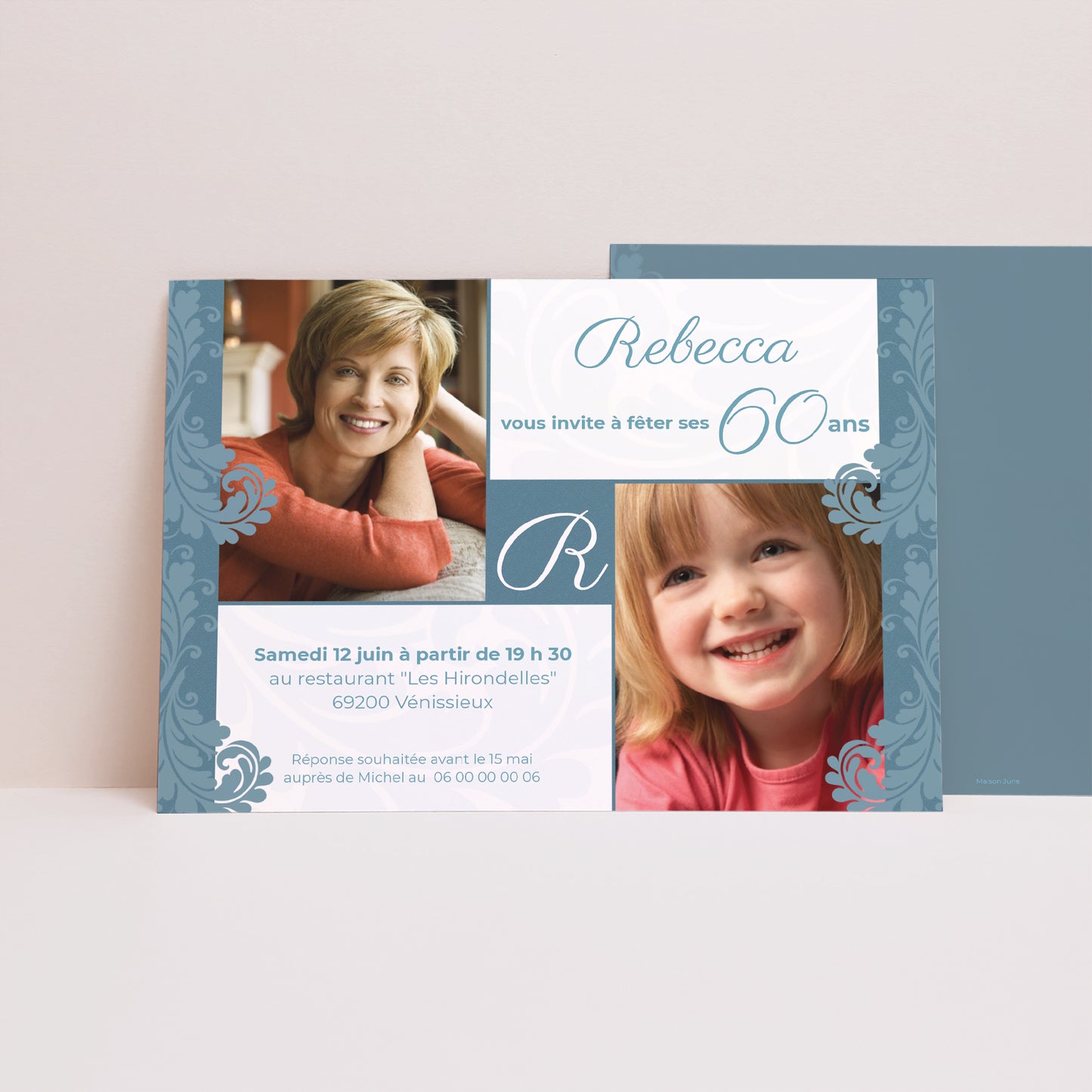 Invitations Anniversaire Adulte Paysage Fête d'une fleur photo N° 1
