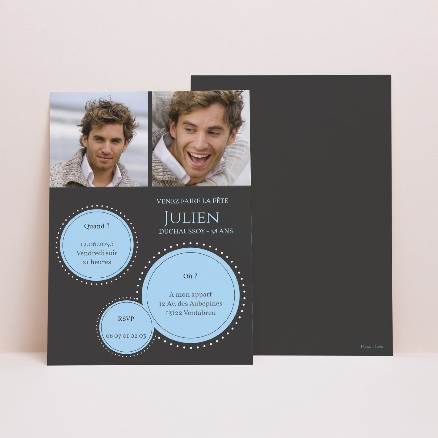 Invitations Anniversaire Adulte Portrait A l'affiche photo N° 1