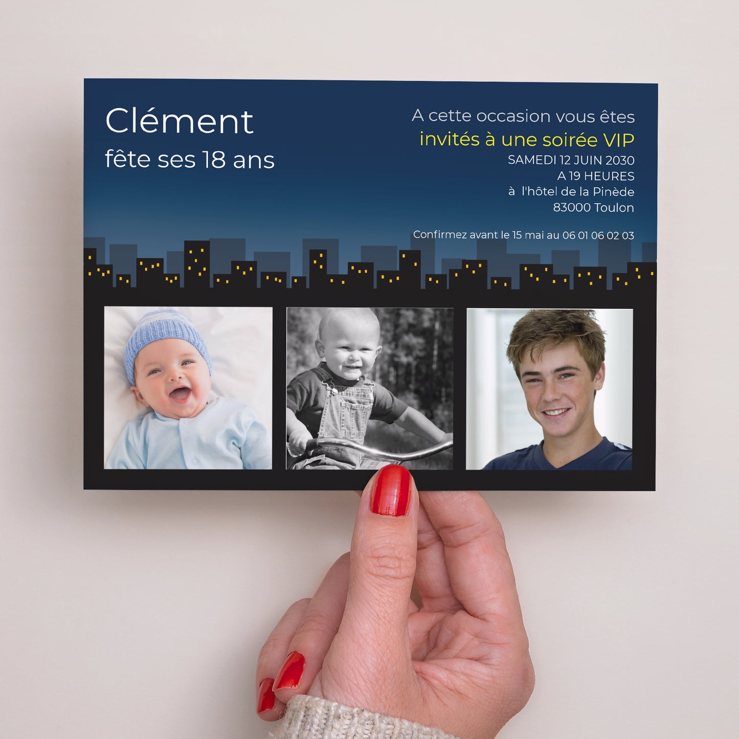 Invitations Anniversaire Adulte Paysage Années Lumière photo N° 3