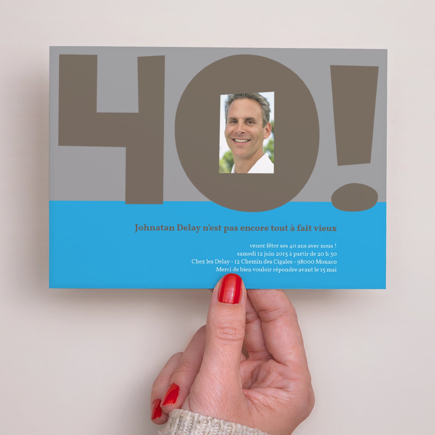 Invitations Anniversaire Adulte Paysage Jolie boutade photo N° 3