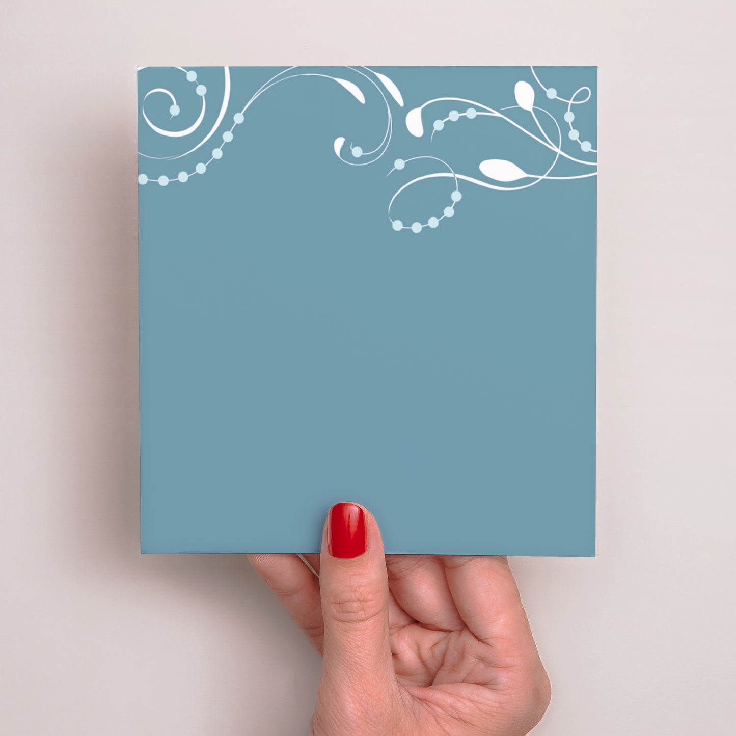 Faire-part Communion Carré Sanctus Bleu photo N° 3