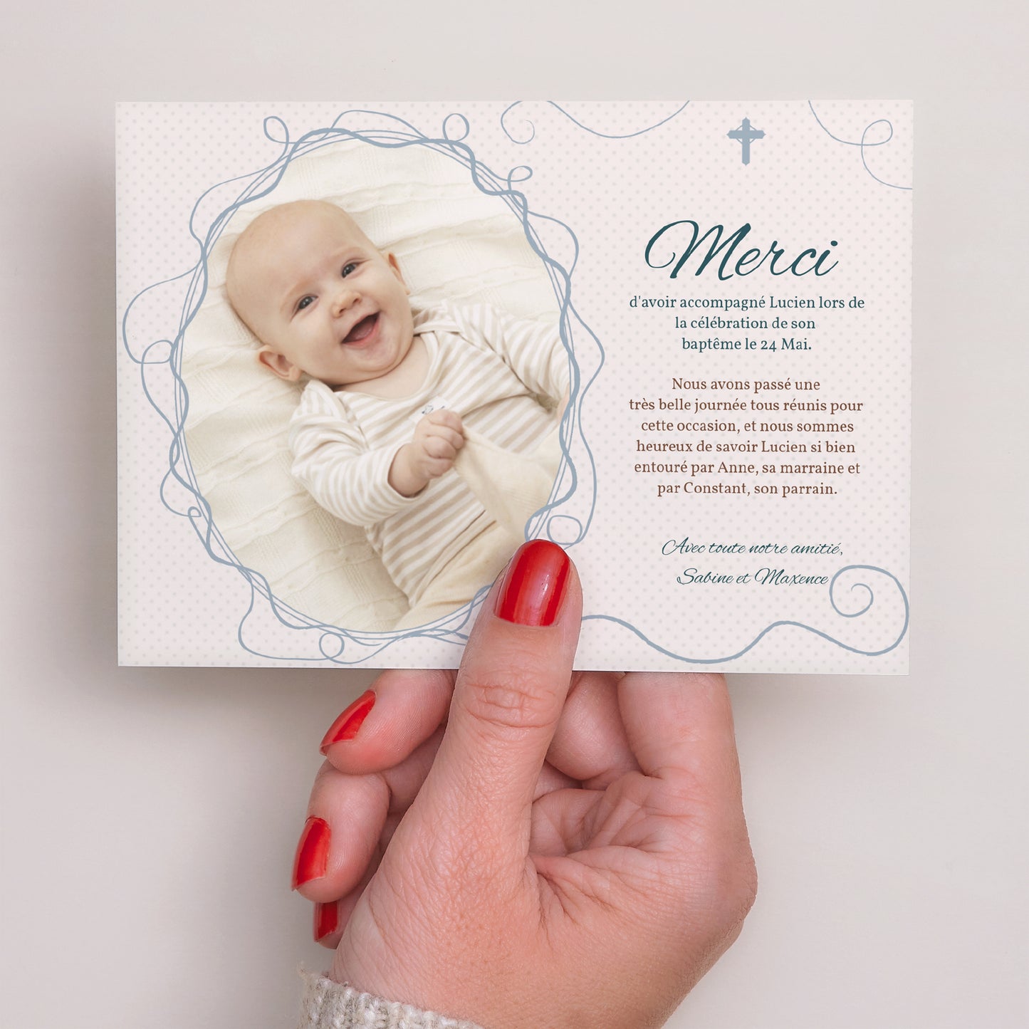 Remerciements Baptême Paysage Cadre Azur photo N° 3