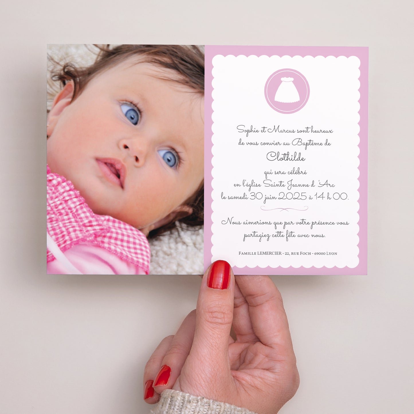 Faire-part Baptême Paysage Portrait de Baptême photo N° 3