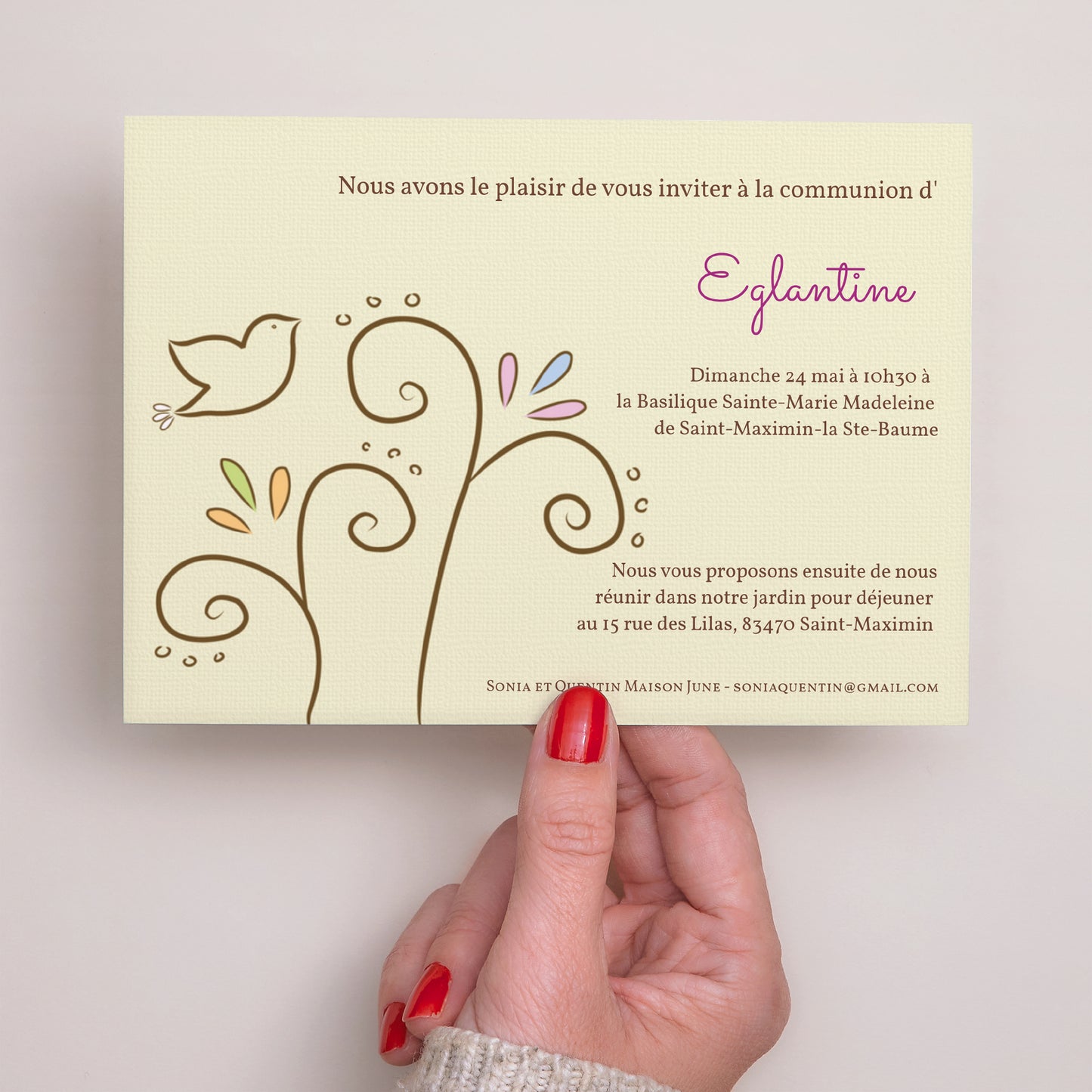 Faire-part Communion Paysage Colombe photo N° 3