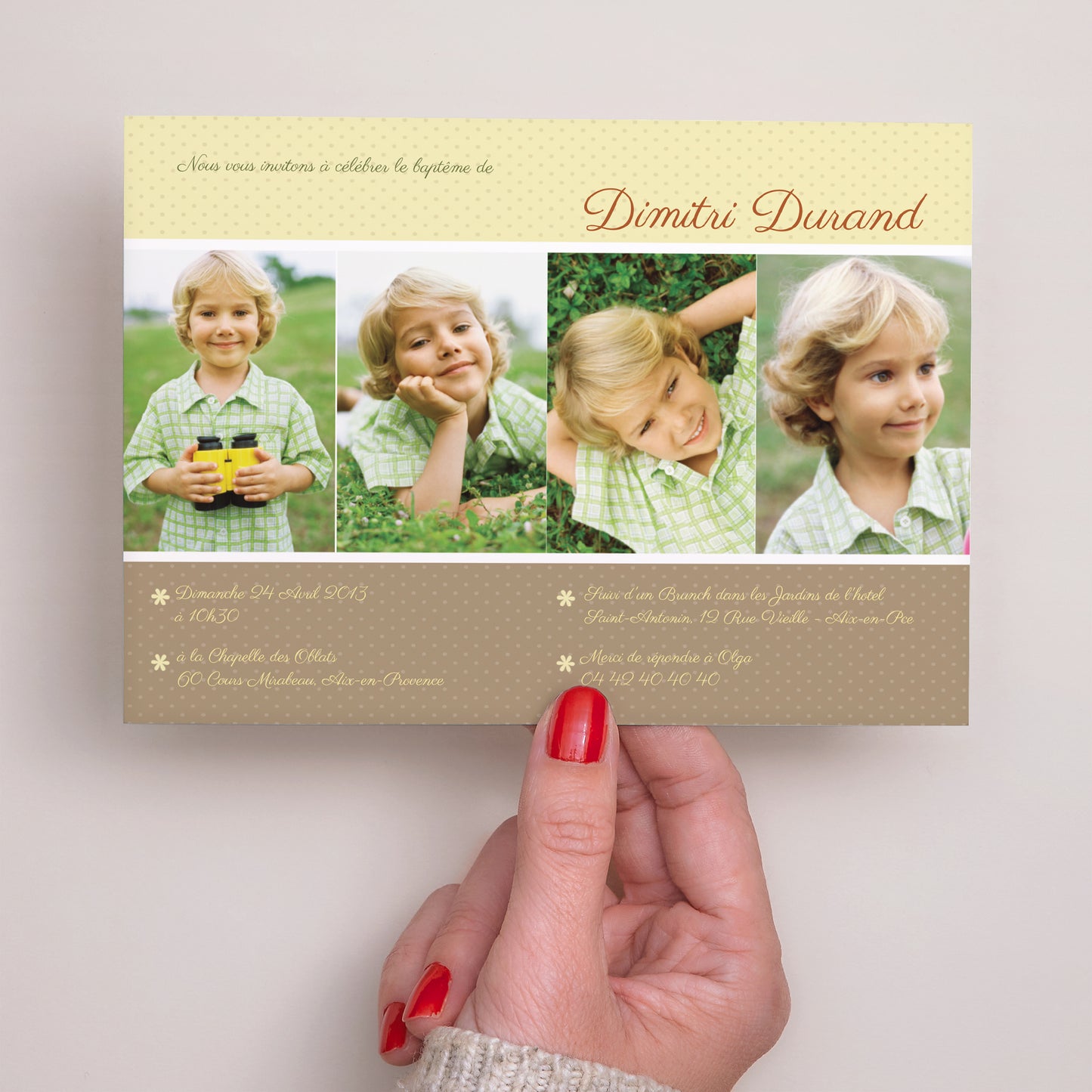 Faire-part Baptême Paysage le baptême de Dimitri photo N° 3