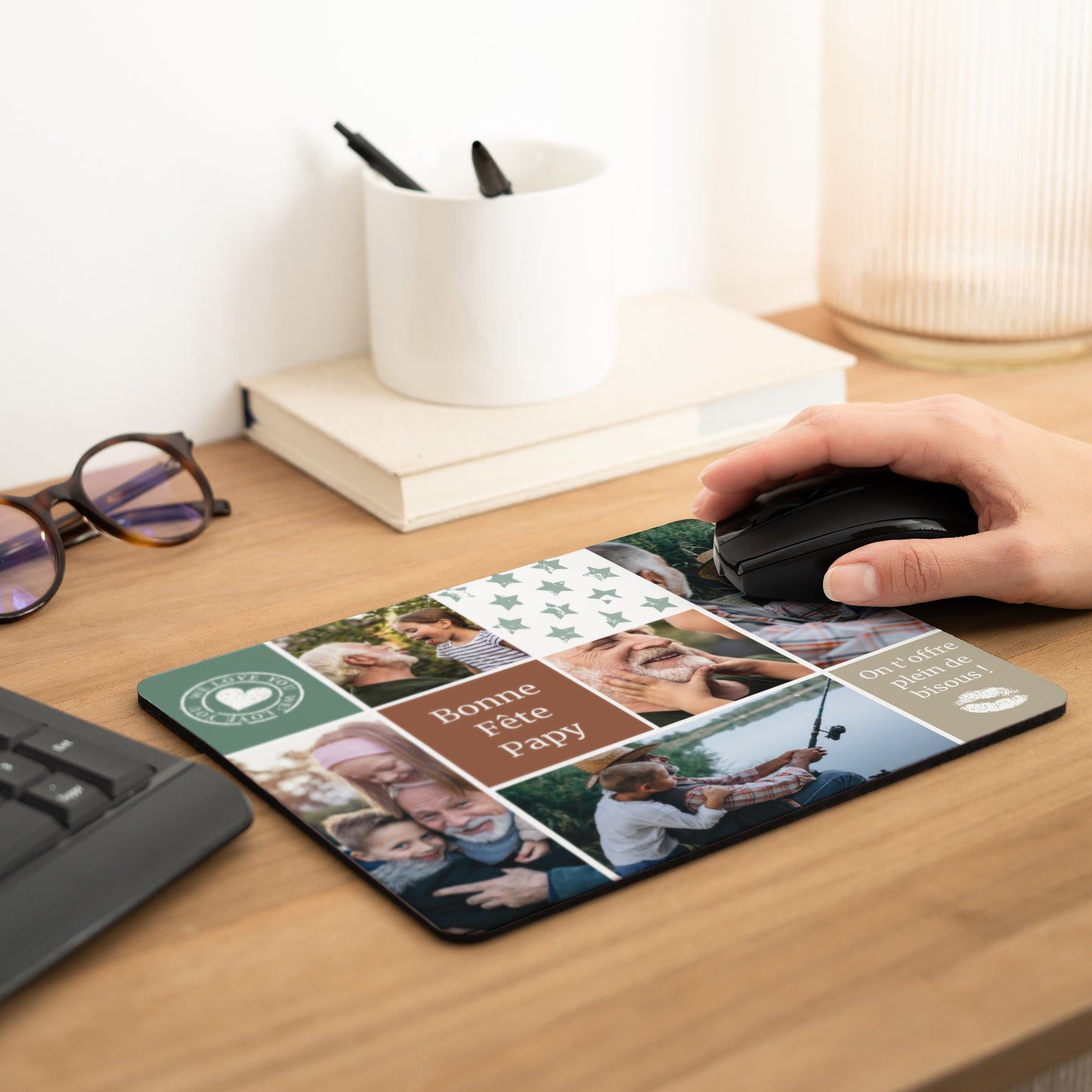 Tapis de souris Objets Rectangle Je t'aime photo N° 2