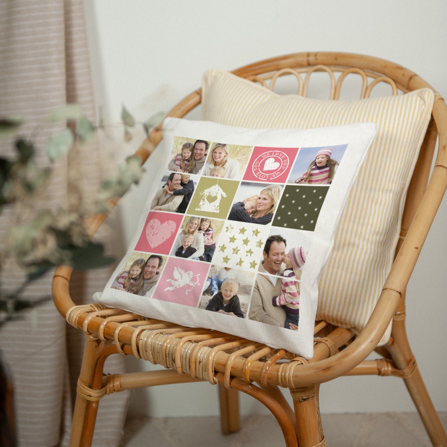 Coussin Objets Beige naturel Je t'aime photo N° 2