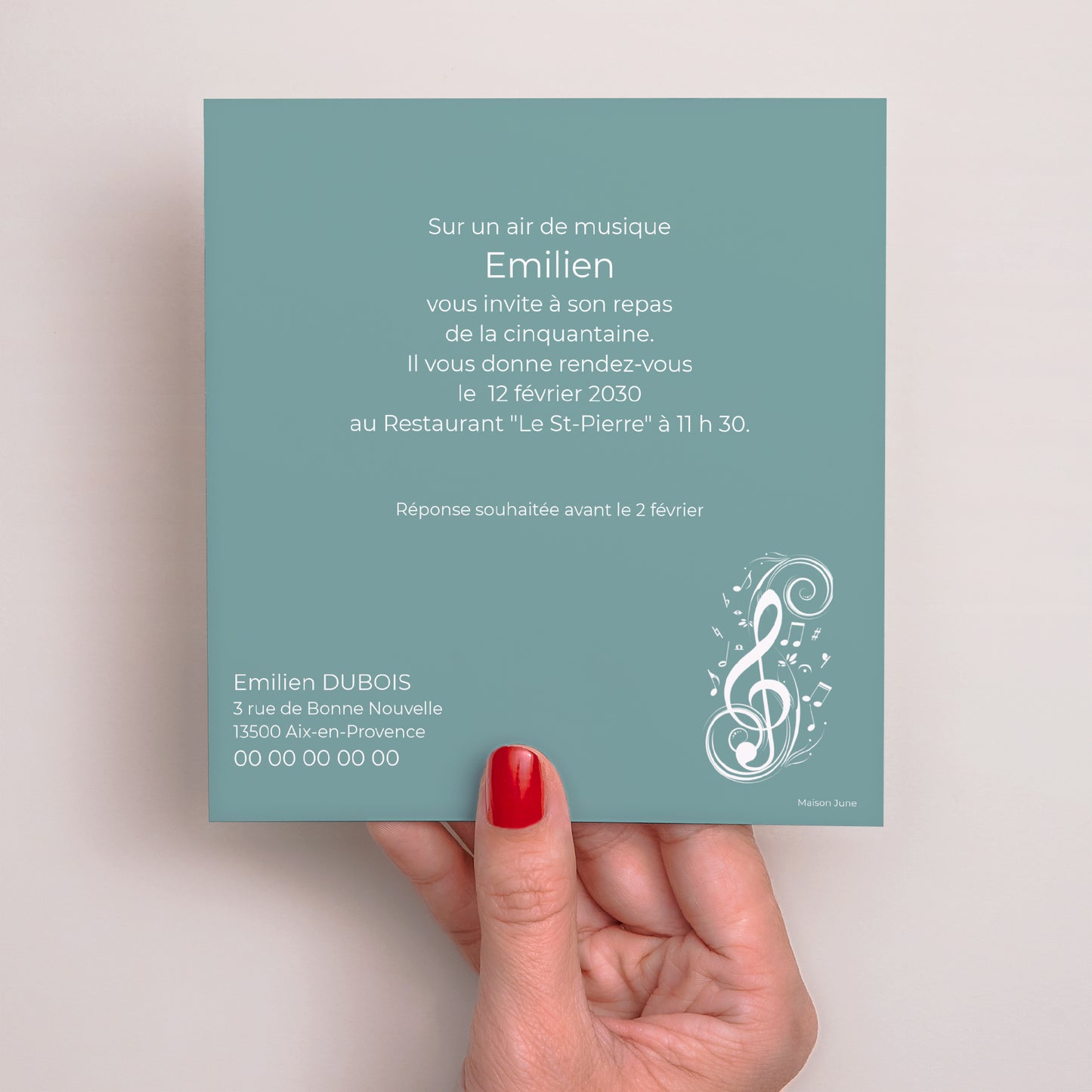 Invitations Anniversaire Adulte Carré Musique ! Multi-photos photo N° 3