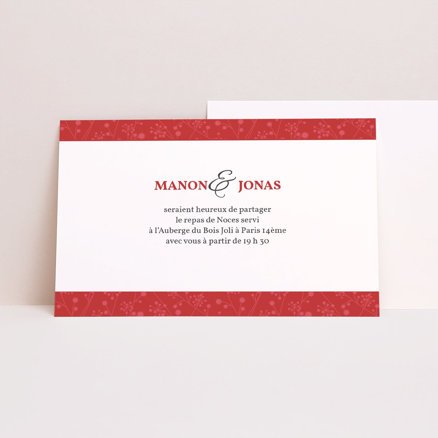 Invitations Mariage Paysage Multi-photos et coeurs rouges photo N° 1