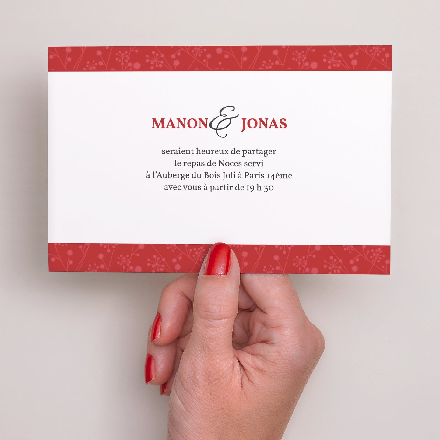 Invitations Mariage Paysage Multi-photos et coeurs rouges photo N° 3