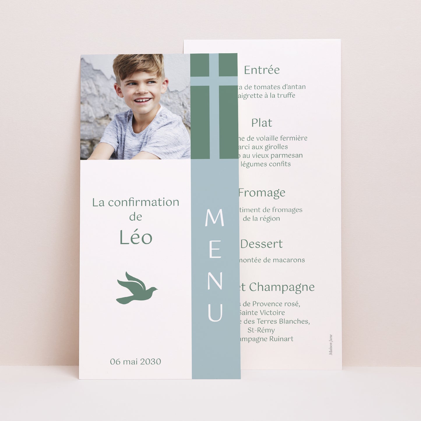 Menu Communion Panoramique portrait Date sacrée photo N° 1