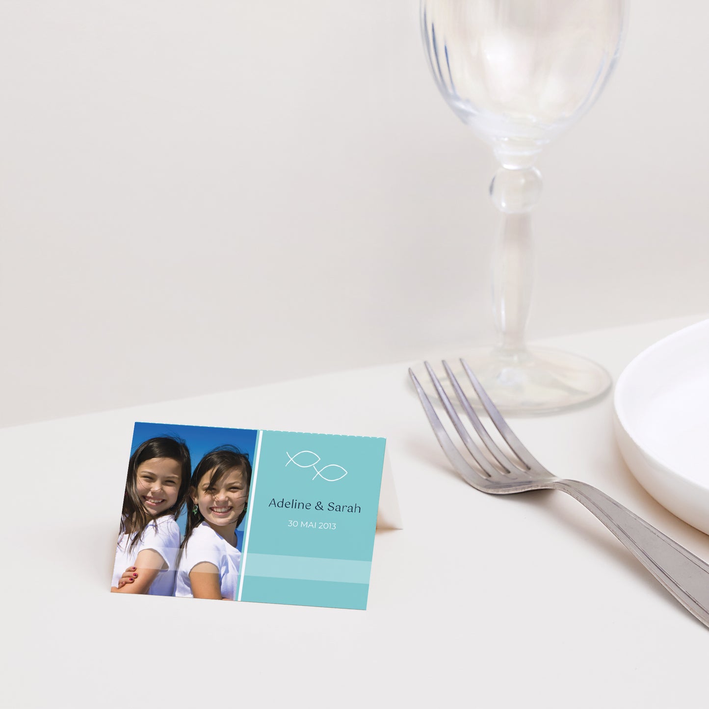 Marque-place Communion 2 volets Pêche miraculeuse photo N° 2