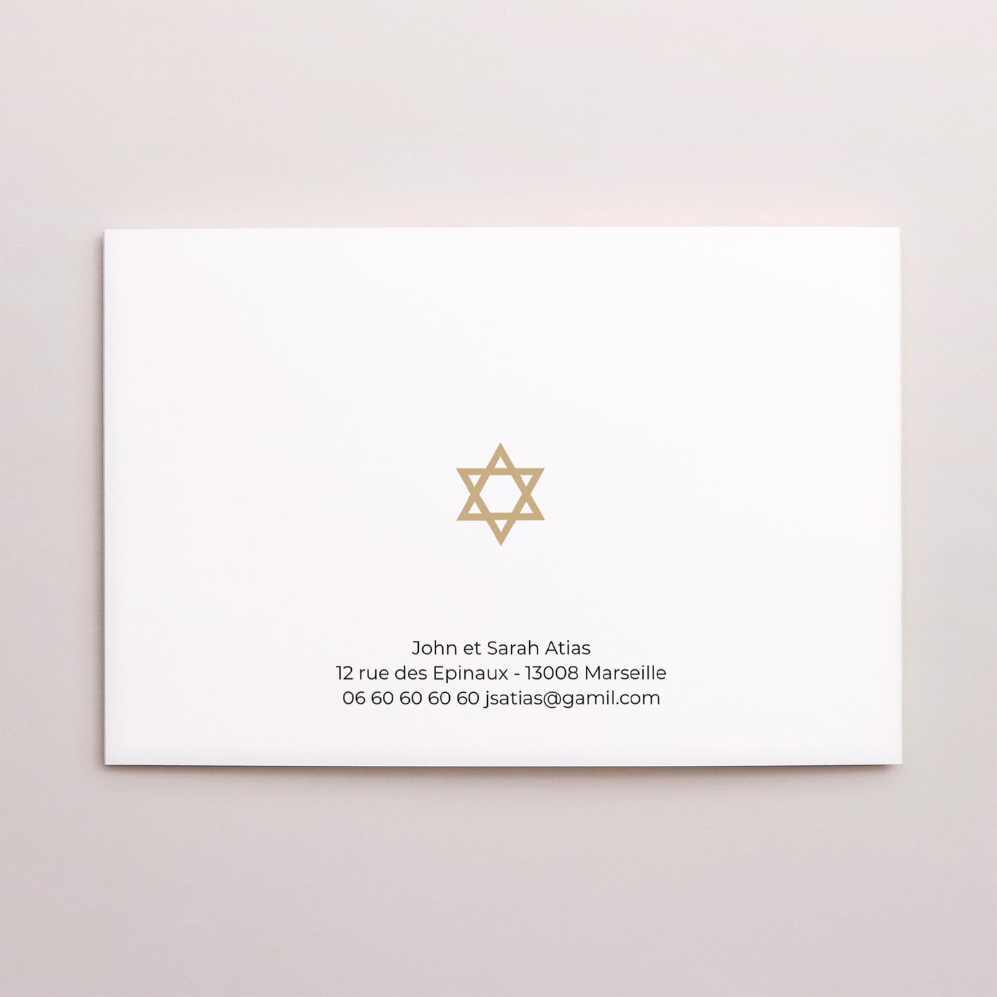 Faire-part Bar Mitzvah Double volet paysage Etoile de David photo N° 3
