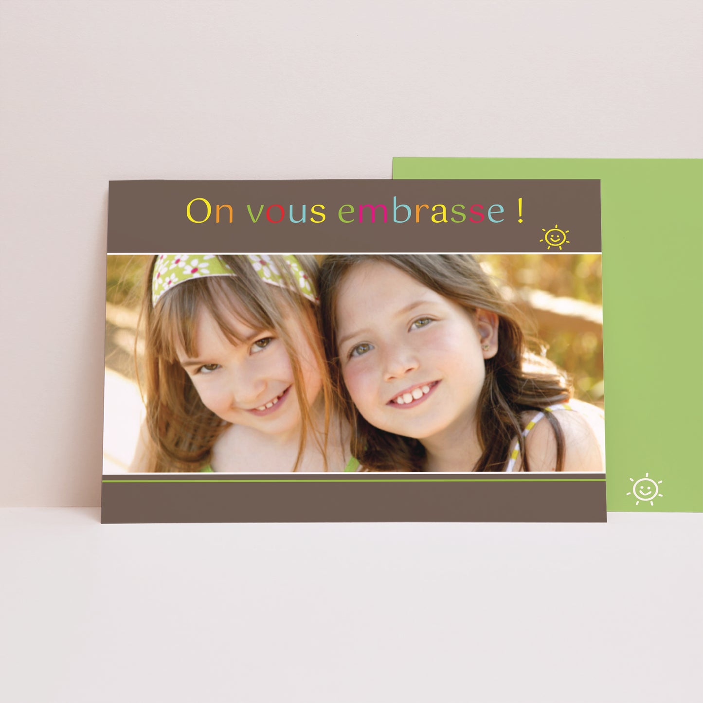Faire-part Photos Paysage Smiles - bandeau marron photo N° 1