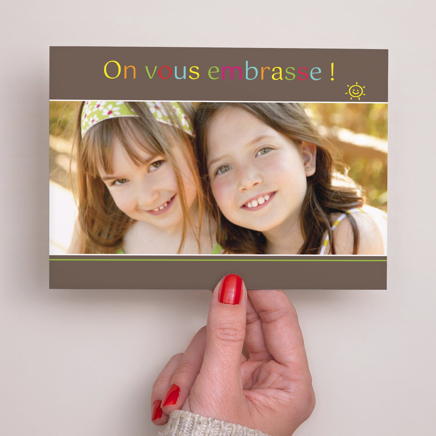 Faire-part Photos Paysage Smiles - bandeau marron photo N° 3