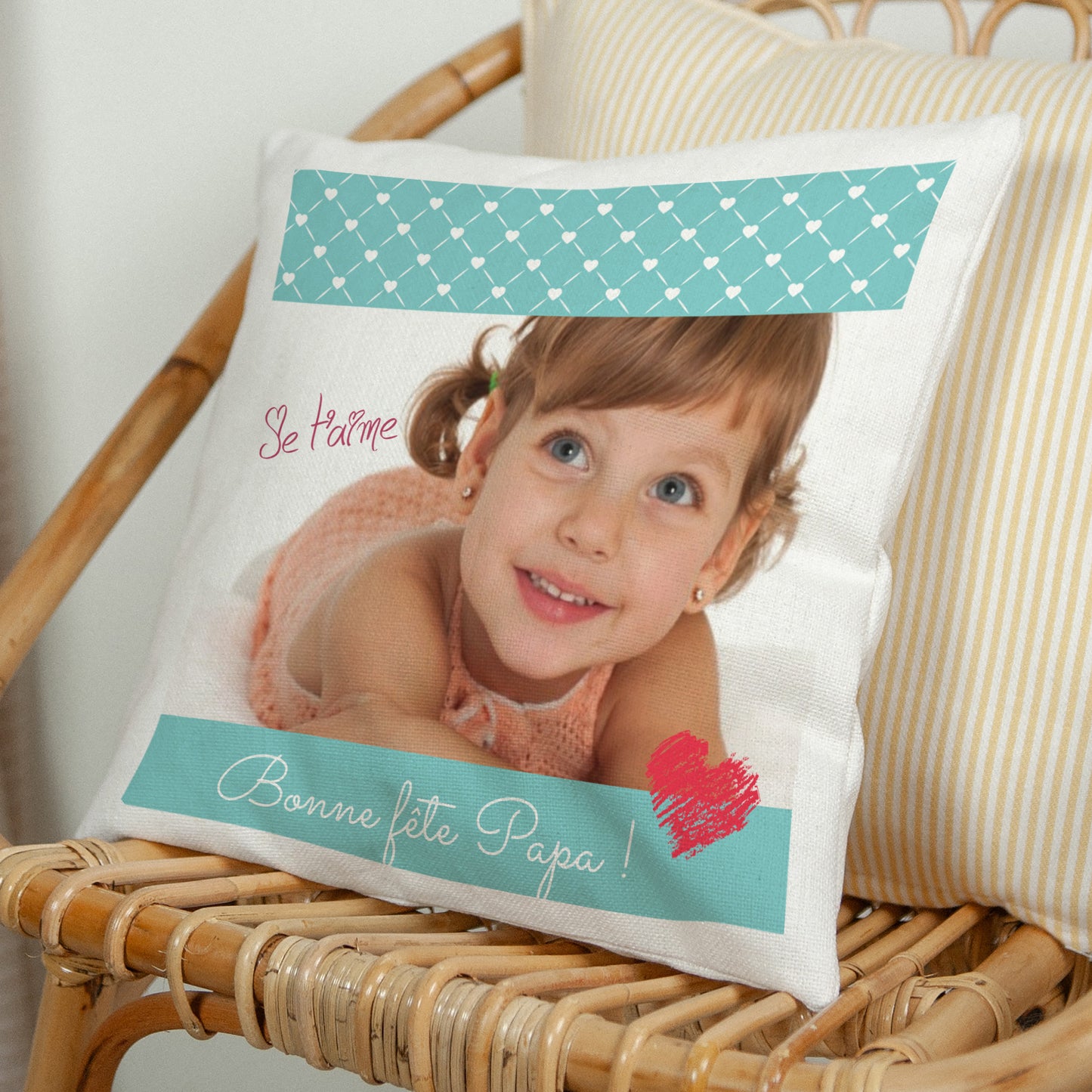 Coussin Objets Beige naturel Petit coeur photo N° 1