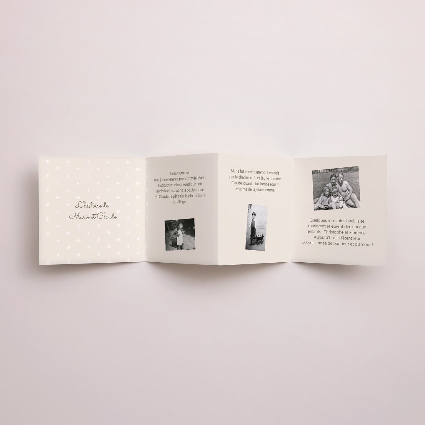 Invitations Anniversaire de mariage Accordéon Une belle histoire photo N° 2