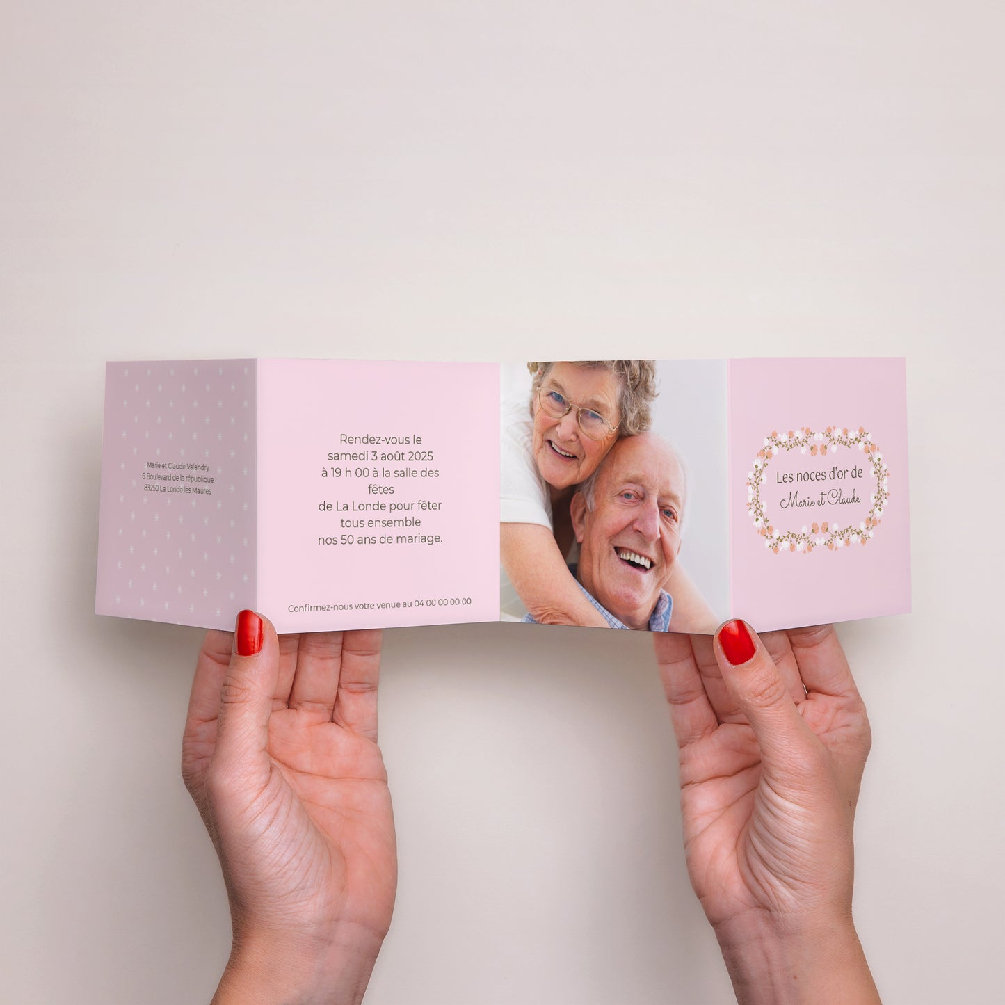 Invitations Anniversaire de mariage Accordéon Une belle histoire photo N° 3