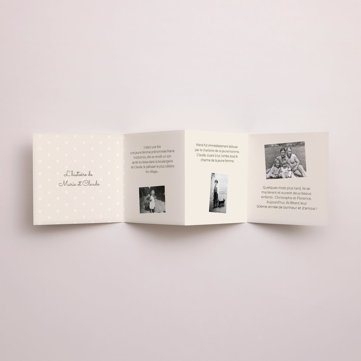 Invitations Anniversaire de mariage Accordéon Une belle histoire photo N° 3