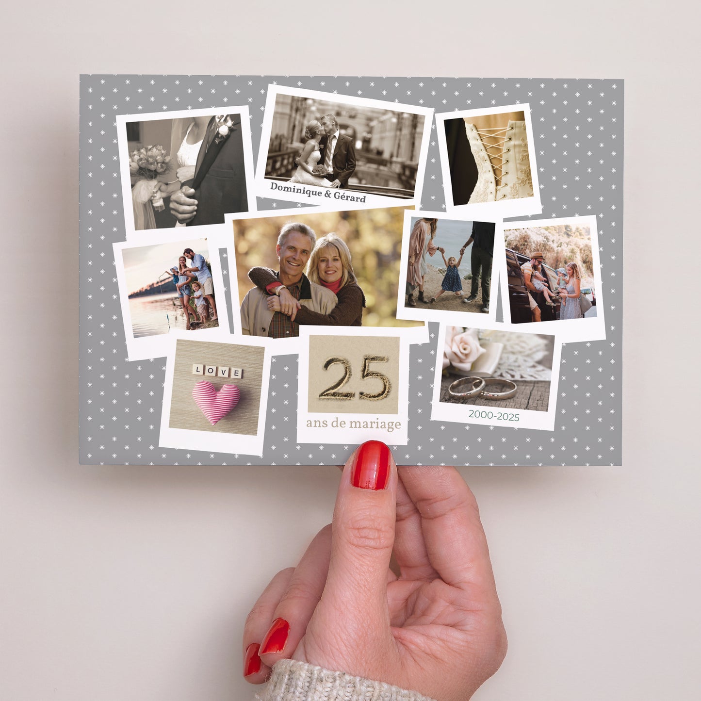 Invitations Anniversaire de mariage Paysage pêle-mêle retrospectif photo N° 3