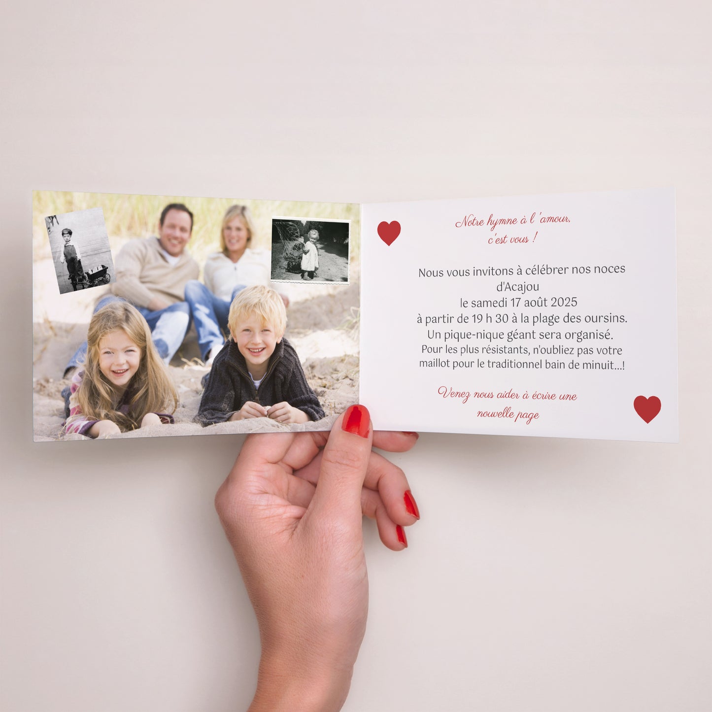 Invitations Anniversaire de mariage Double volet paysage Sur le fil photo N° 2