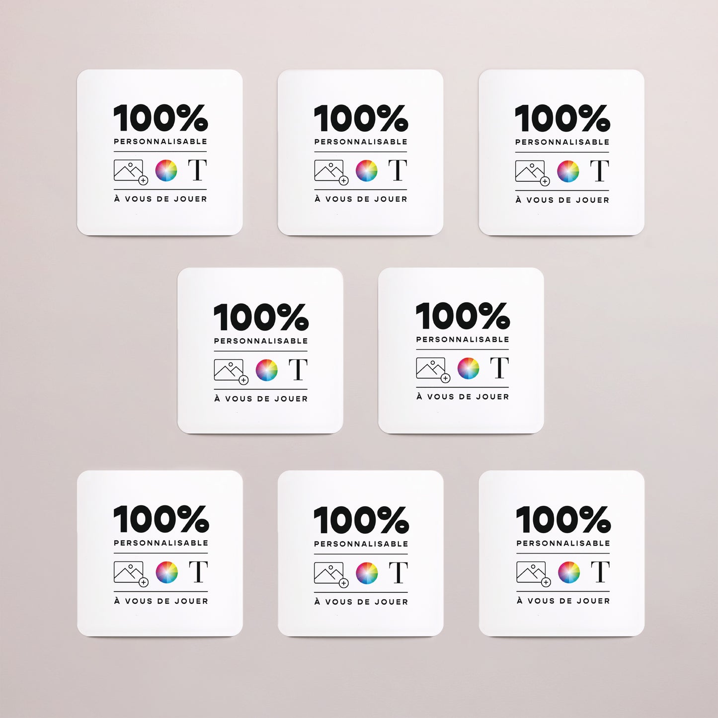 Faire-part Baptême Lot de 8, magnétique, carré coins arrondis Do It Yourself II photo N° 3