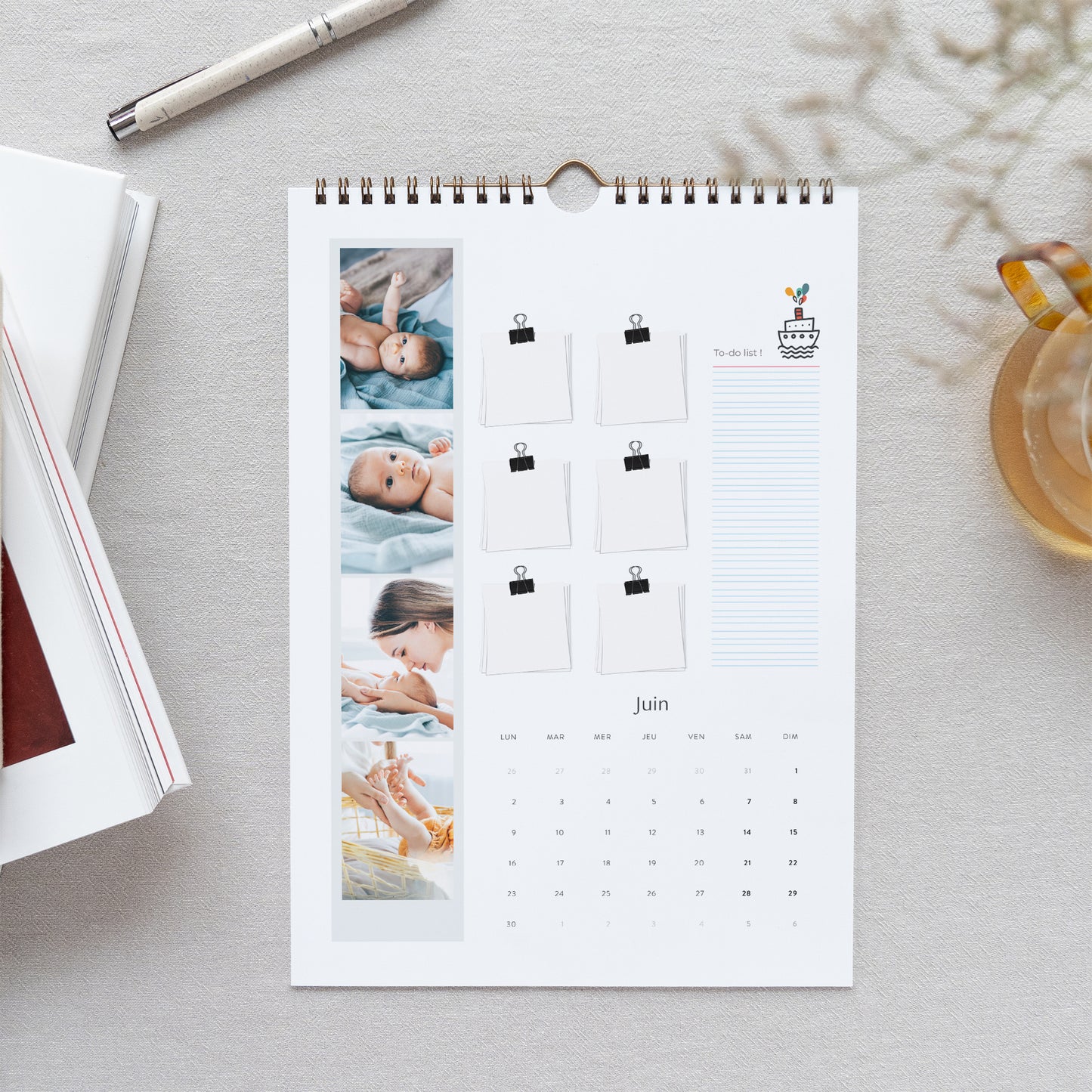 Calendrier Fin d'année Mural A4 Garçon photo N° 2