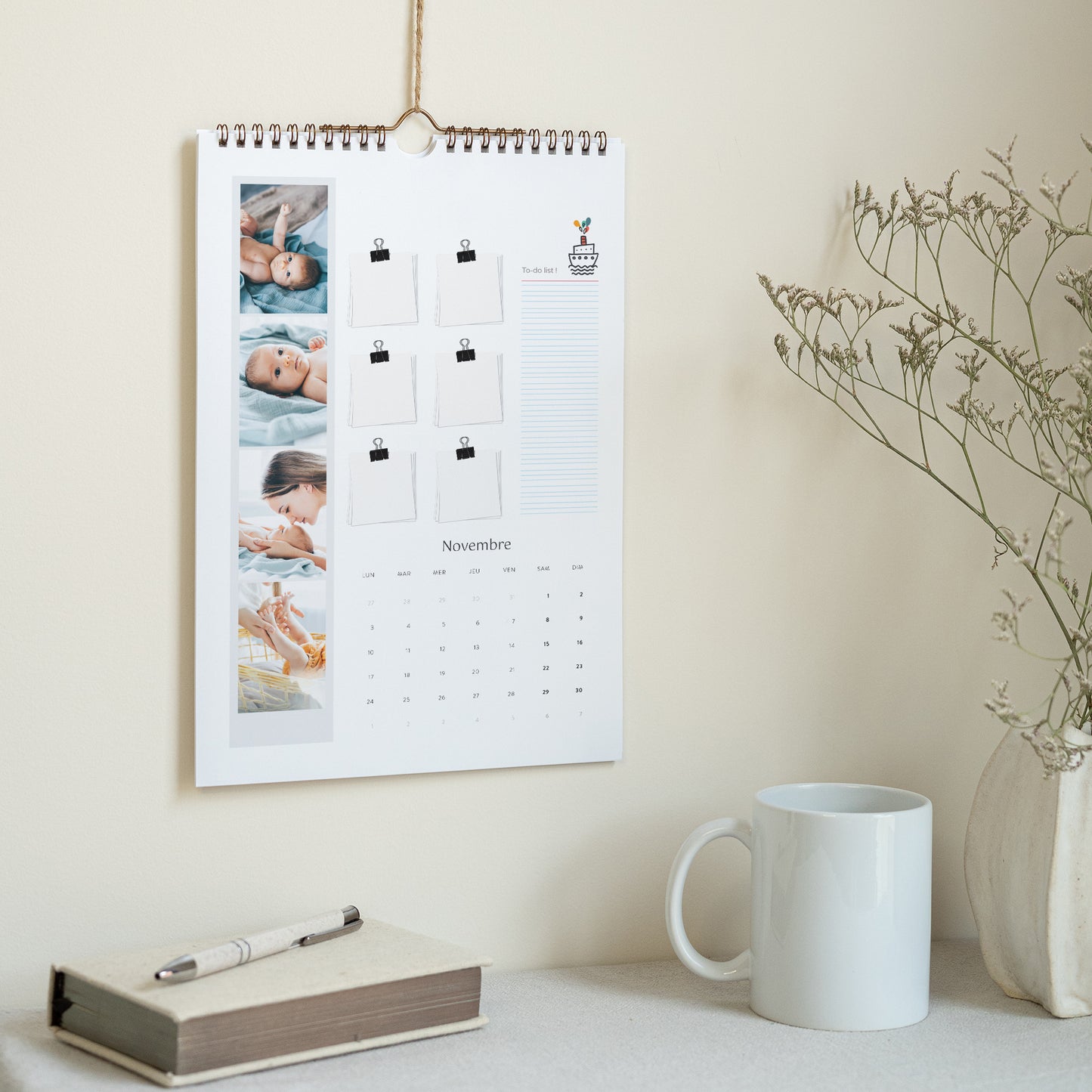 Calendrier Fin d'année Mural A4 Garçon photo N° 3
